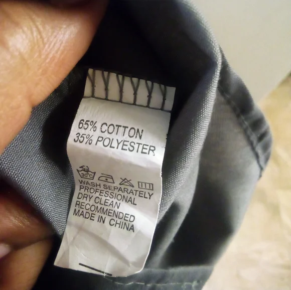 Women's Gray Short Sleeve Button Down Blouse Shirt Size L - Picture 8 of 10